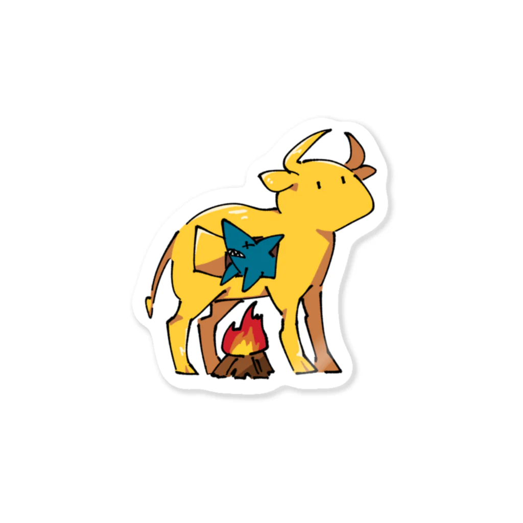 散骨堂のファラリスの雄牛とサメくん Sticker