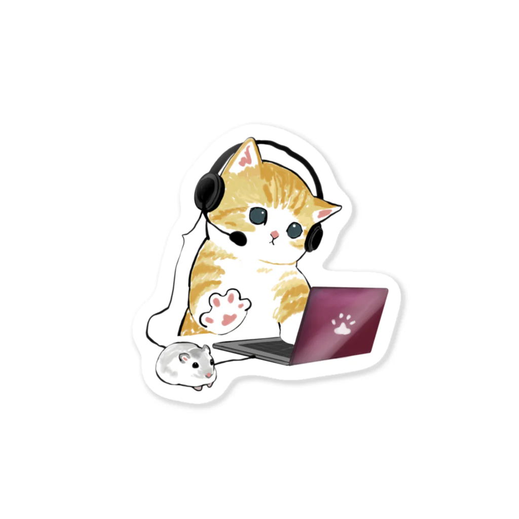 mofusandの在宅勤務のプロ、その名は猫。 Sticker