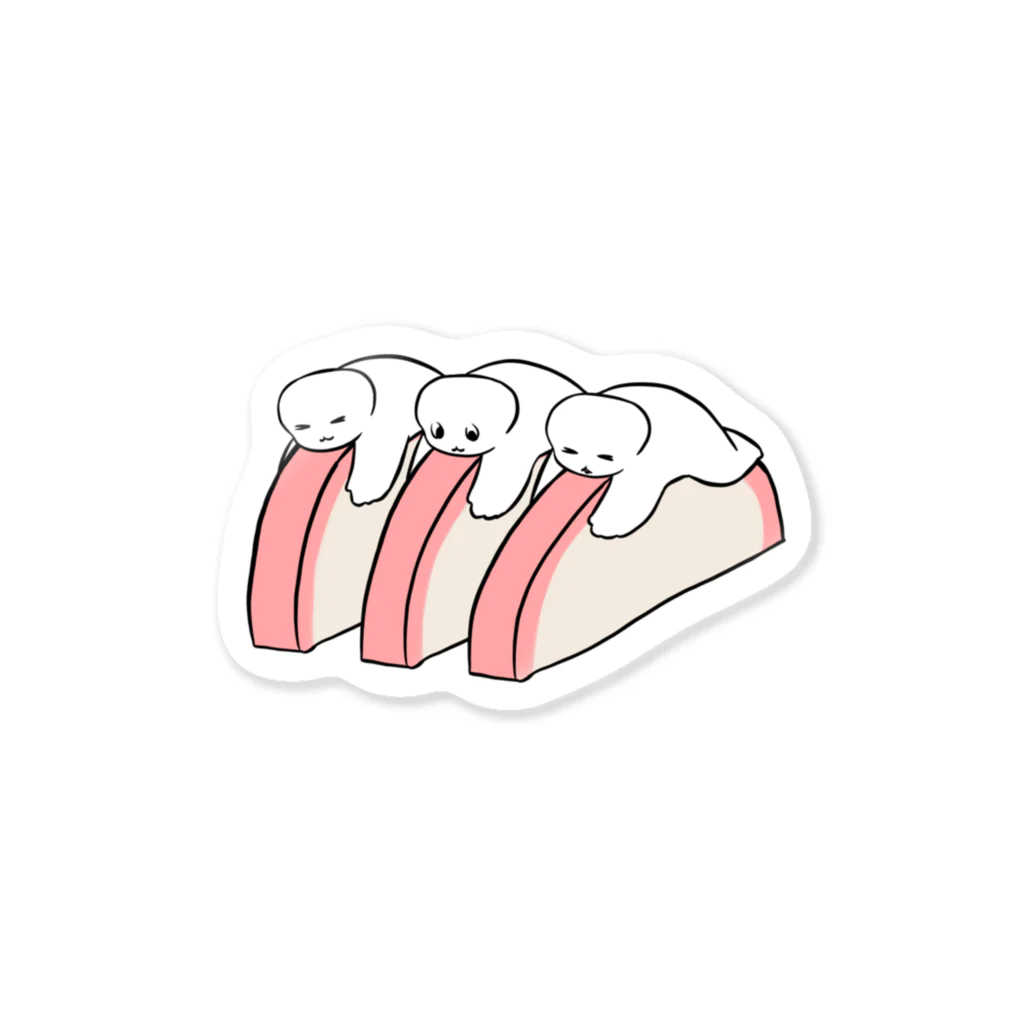 わおきつねくまの3連かまぼこ Sticker