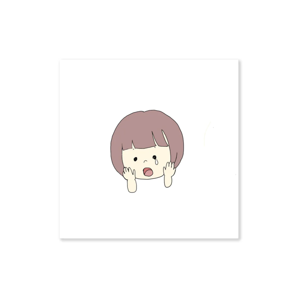 泣きべそこの泣きべそ女の子 Sticker