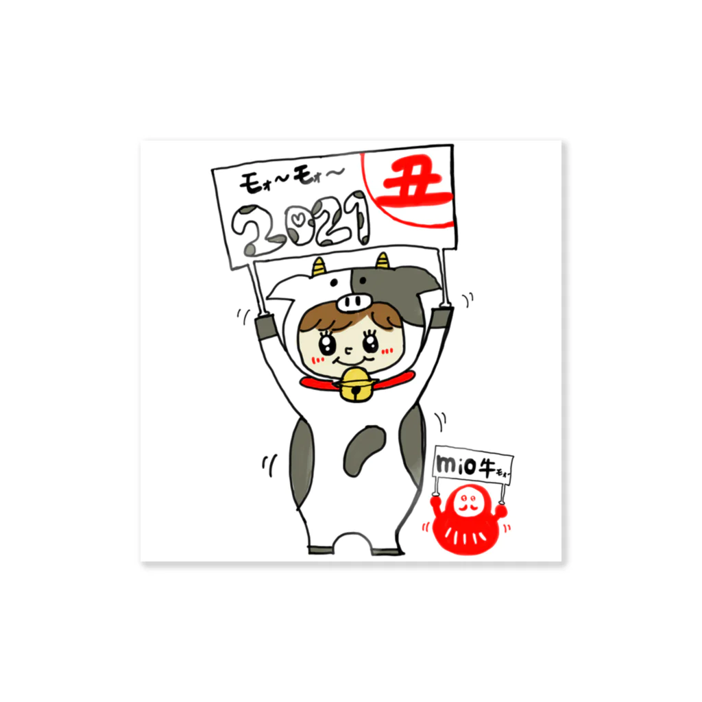 M’s SHOP🐻🌼のMio牛ステッカー🐮 Sticker