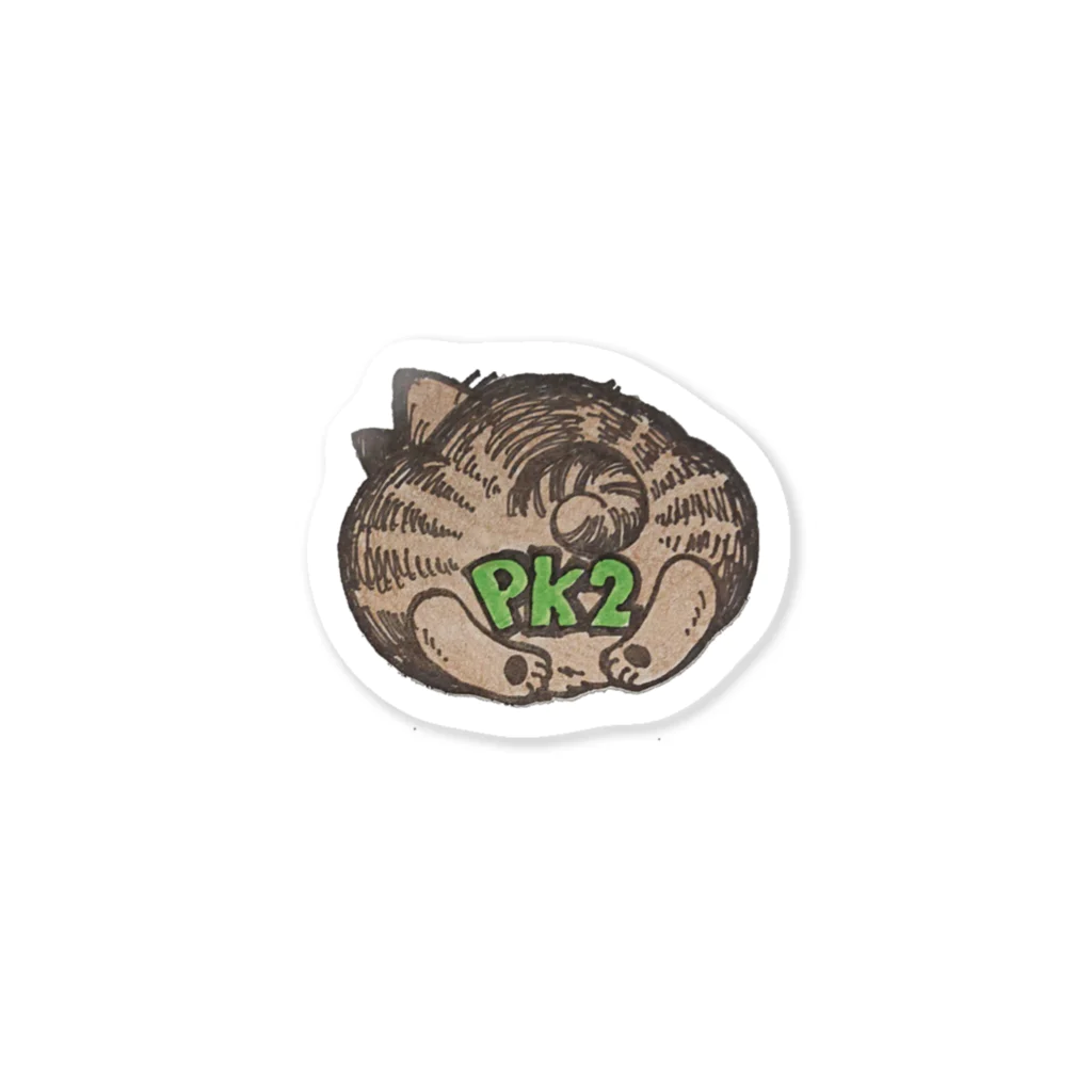 Restaurante Kumagaiのボブテイル猫のP助尻　『PK2』 ステッカー