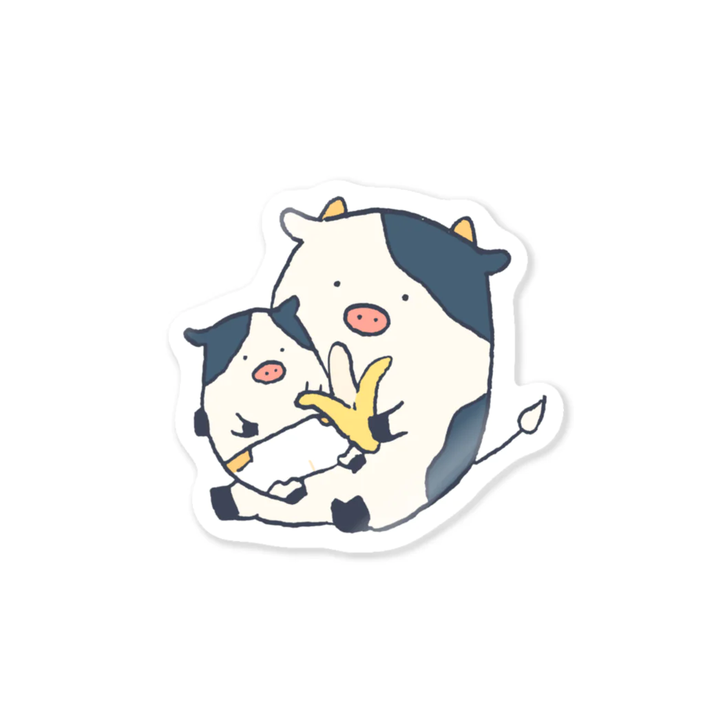 みずま動物園の親子うし Sticker