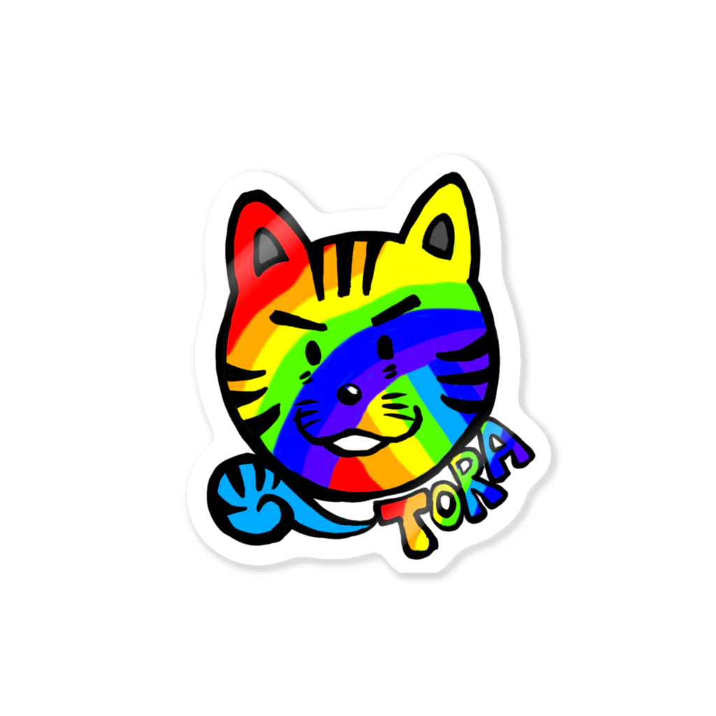 TOMMY★☆ZAWA　ILLUSTRATIONのTORAくん(Rainbow) Sticker