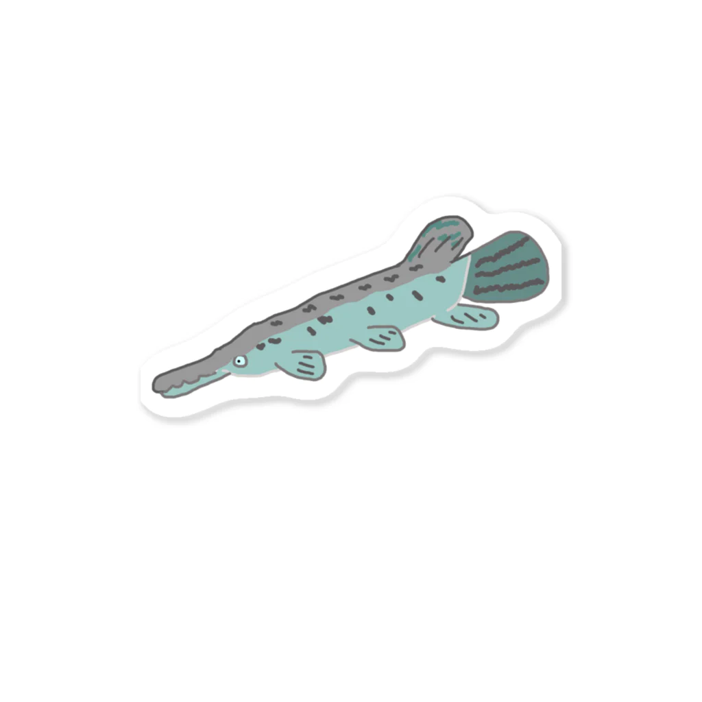 ハゲのの魚ボルグのトロピカルジャイアントガー デザイン ステッカー
