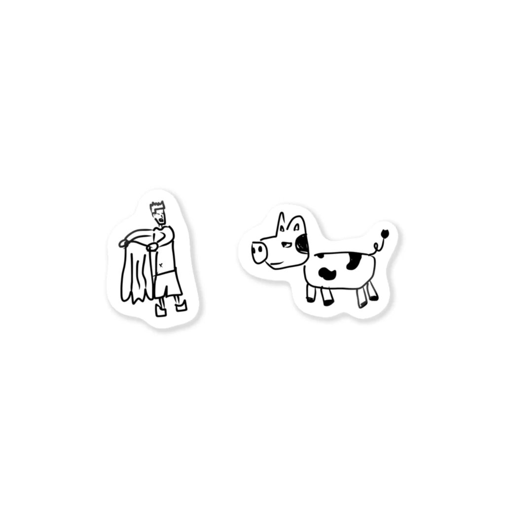 Koukichi_Tのお店のマ◯ケルは狂牛が現れても怯まない。 ver.モノクロ Sticker