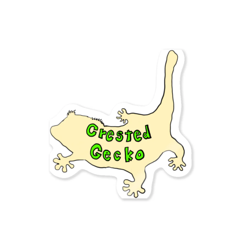 okmfamilyのクレステッドゲッコー“Crested Gecko” ステッカー