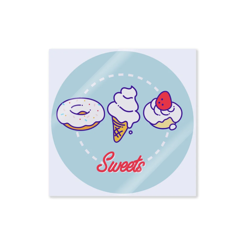 来世はふとん屋さんのレトロポップスイーツ Sticker