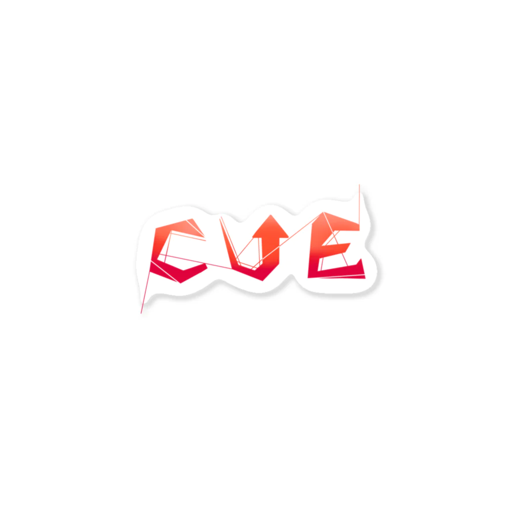 CUE_のCUE...? red Sticker