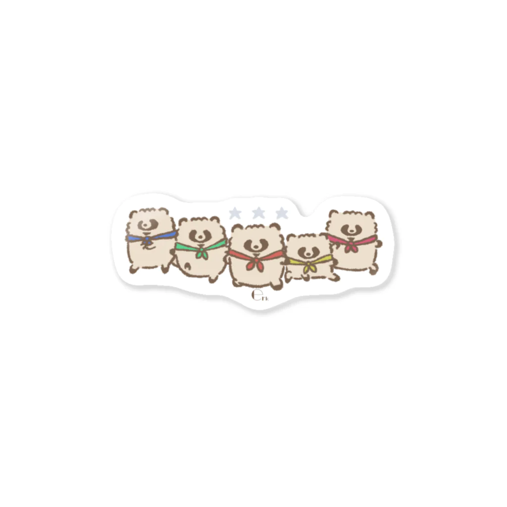 ジーナショップ(たぬき多め)のゴレンジャーたぬき Sticker