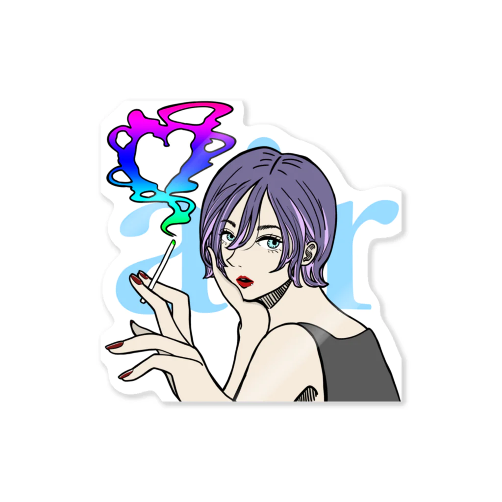 Yuki-collectionのsmoking girl Sticker