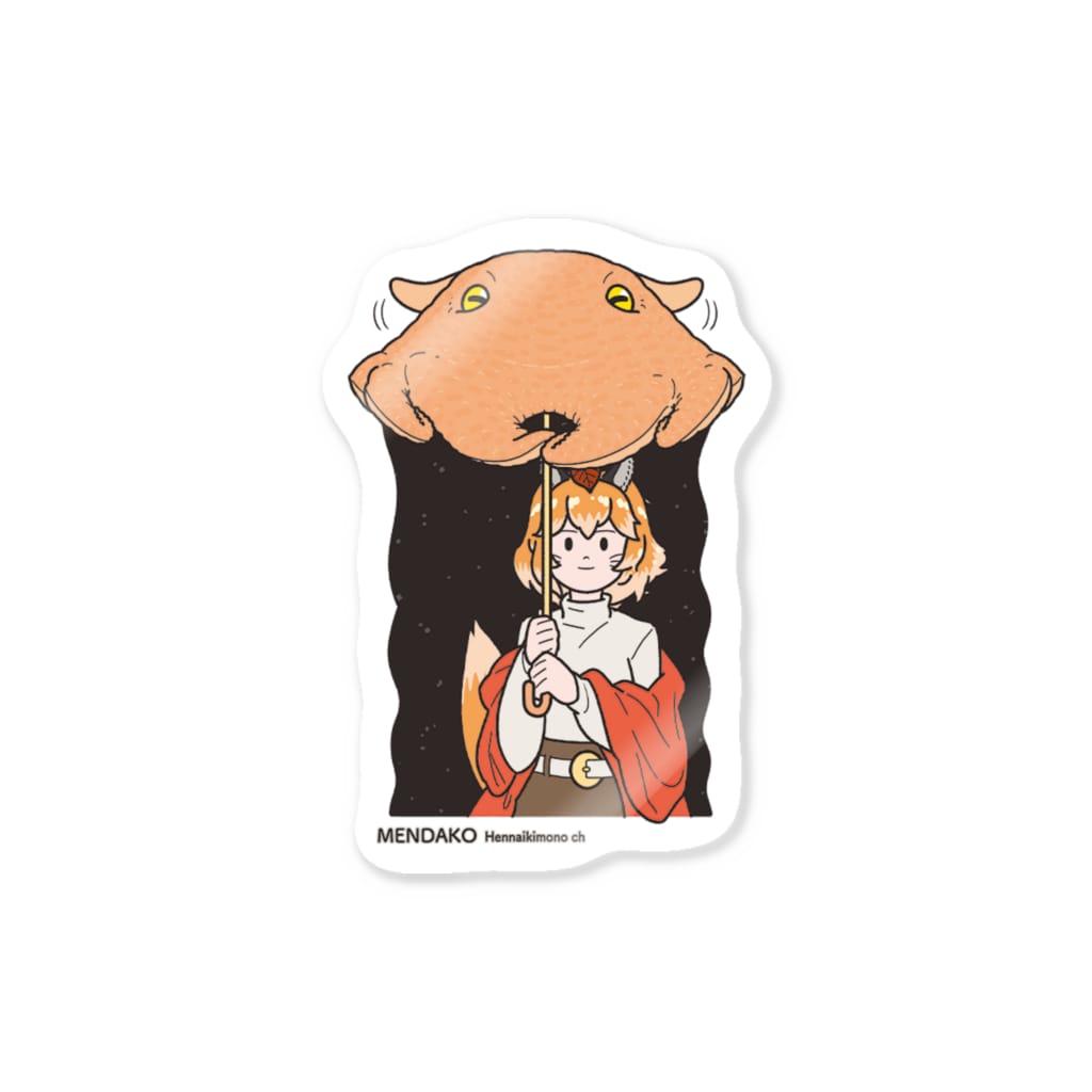 きつねさんとメンダコ Sticker By へんないきものチャンネル Hench Suzuri