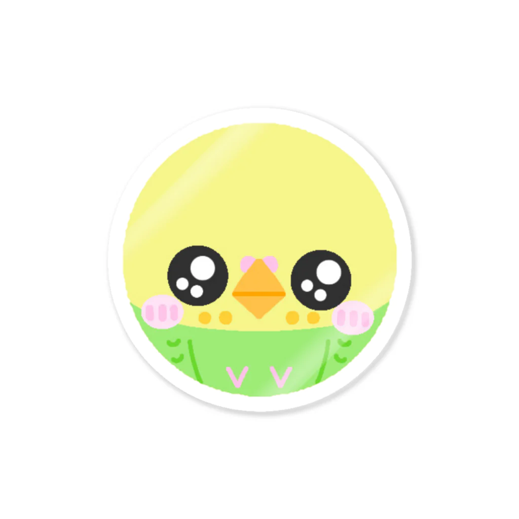 さくらんぼのまんまるインコさん Sticker