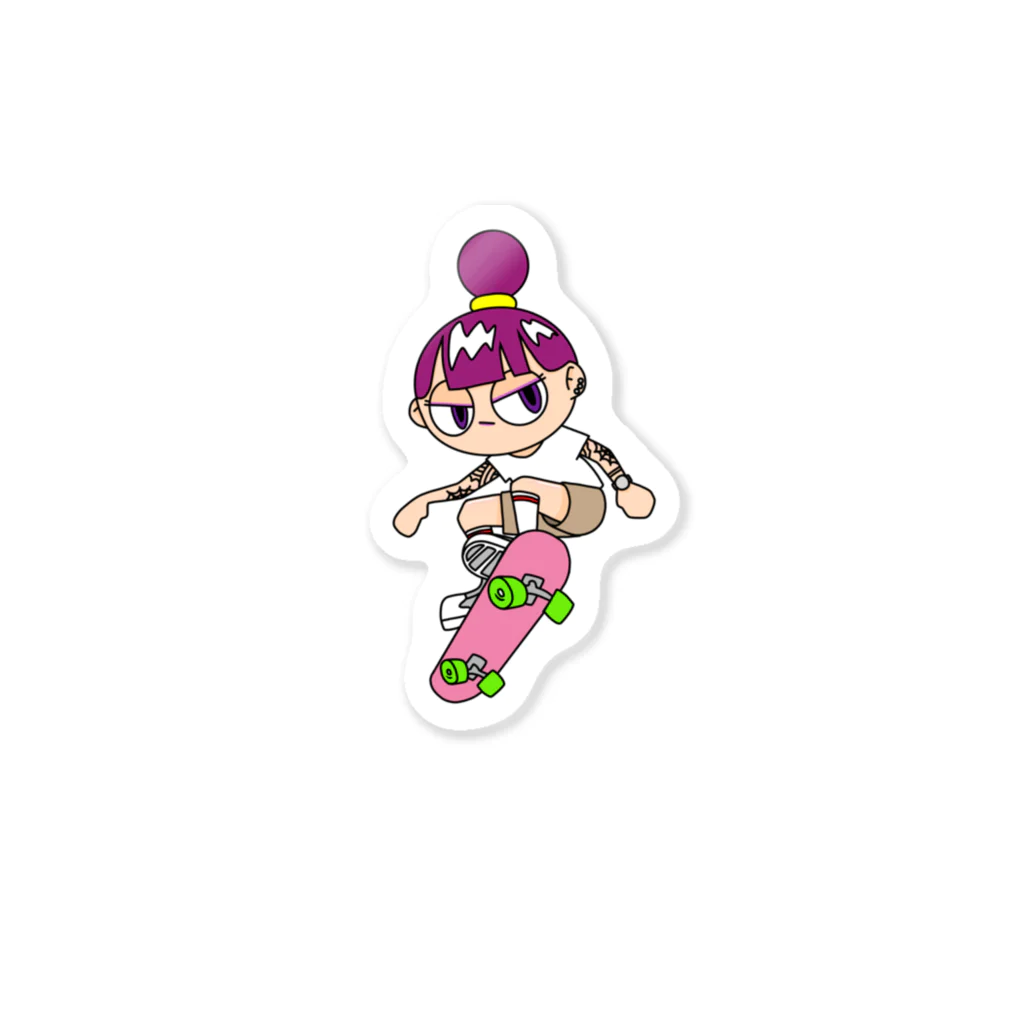 NerdCatHoodiesのNerdCatHoodies SK8 girl Sticker