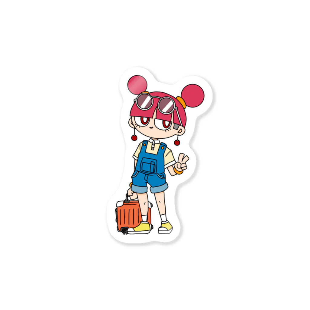 NerdCatHoodiesのNerdCatHoodies Travel girl Sticker