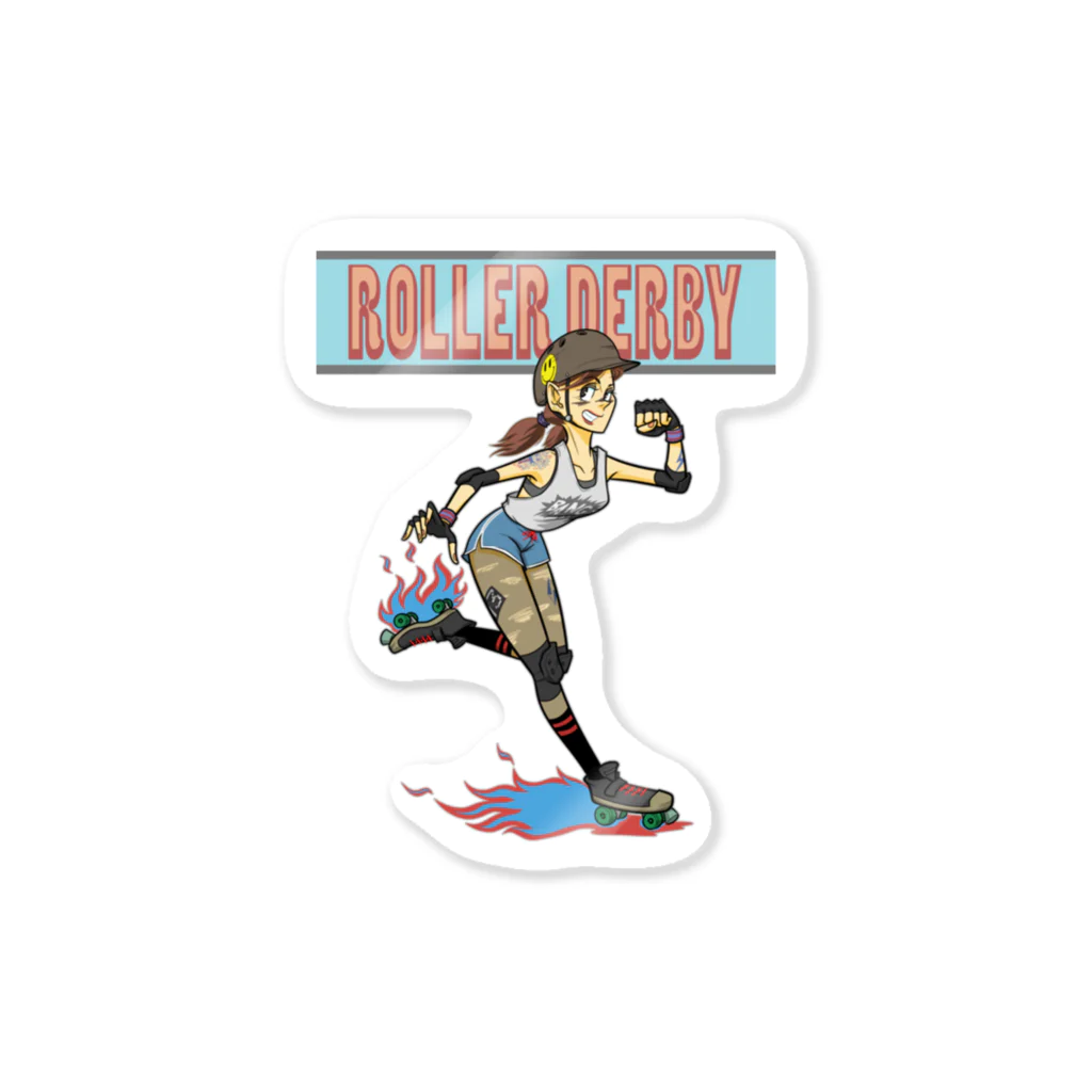 nidan-illustrationの"ROLLER DERBY" ステッカー