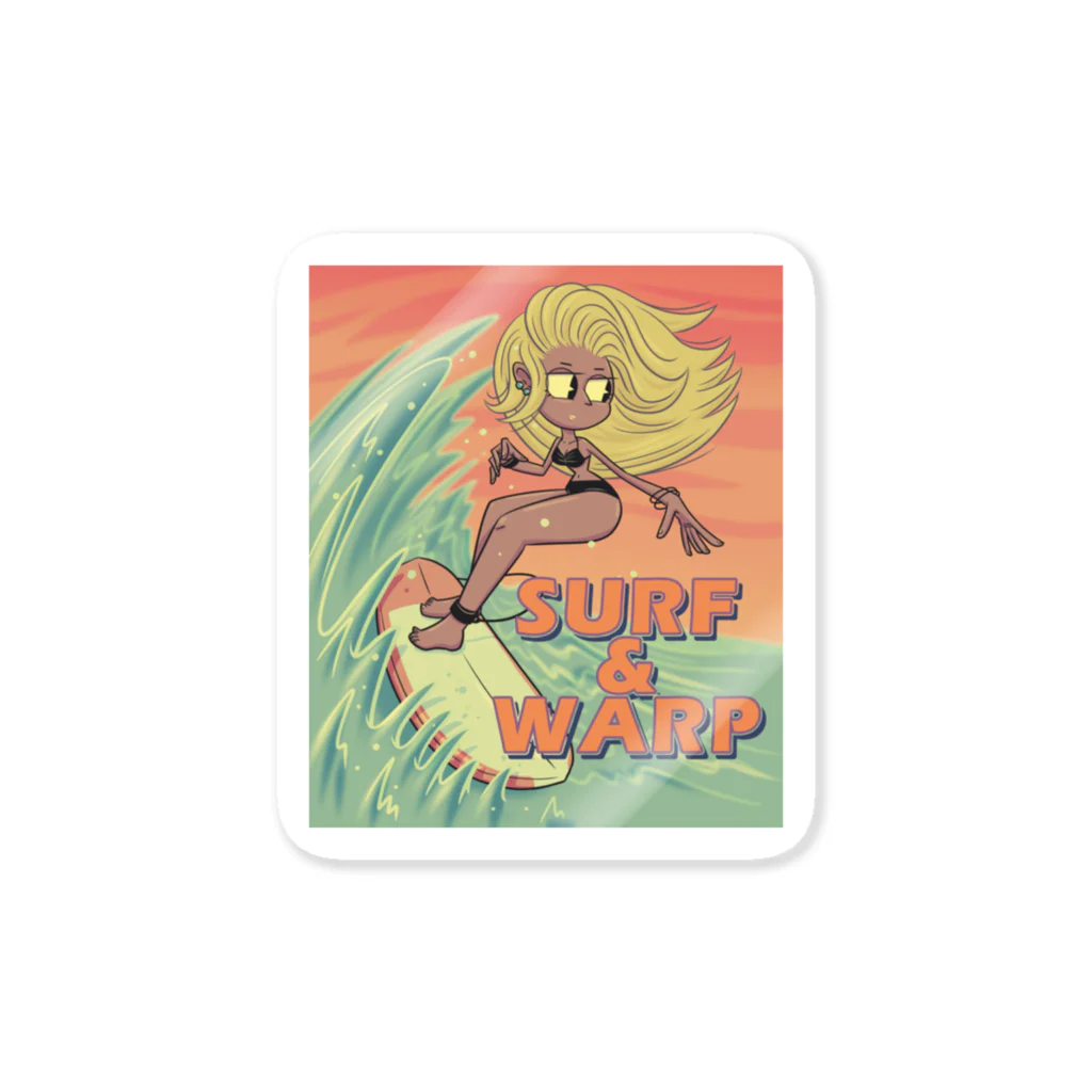 nidan-illustrationの"SURF & WARP" ステッカー