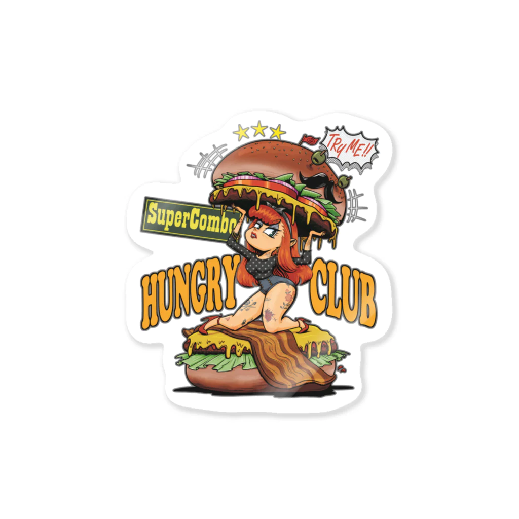 nidan-illustrationの"HUNGRY CLUB" ステッカー