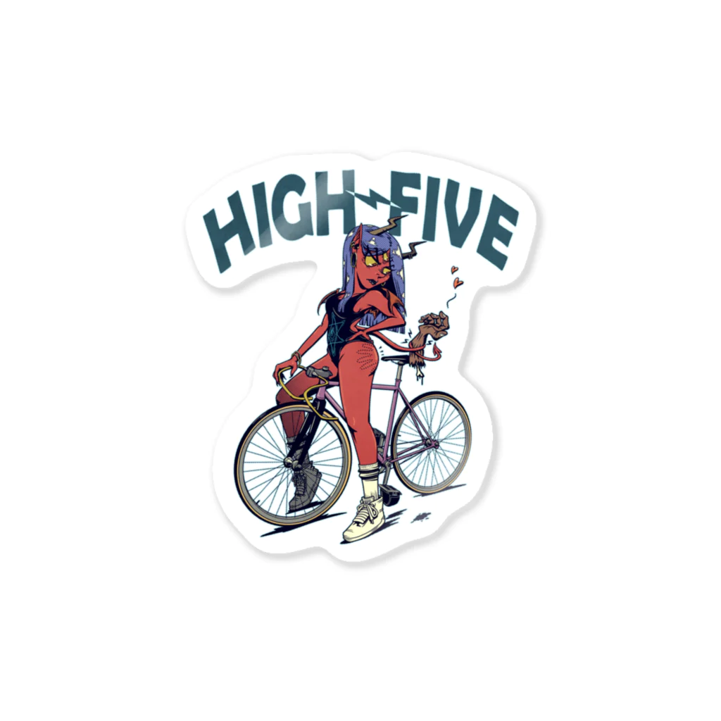 nidan-illustrationの"HIGH FIVE" ステッカー