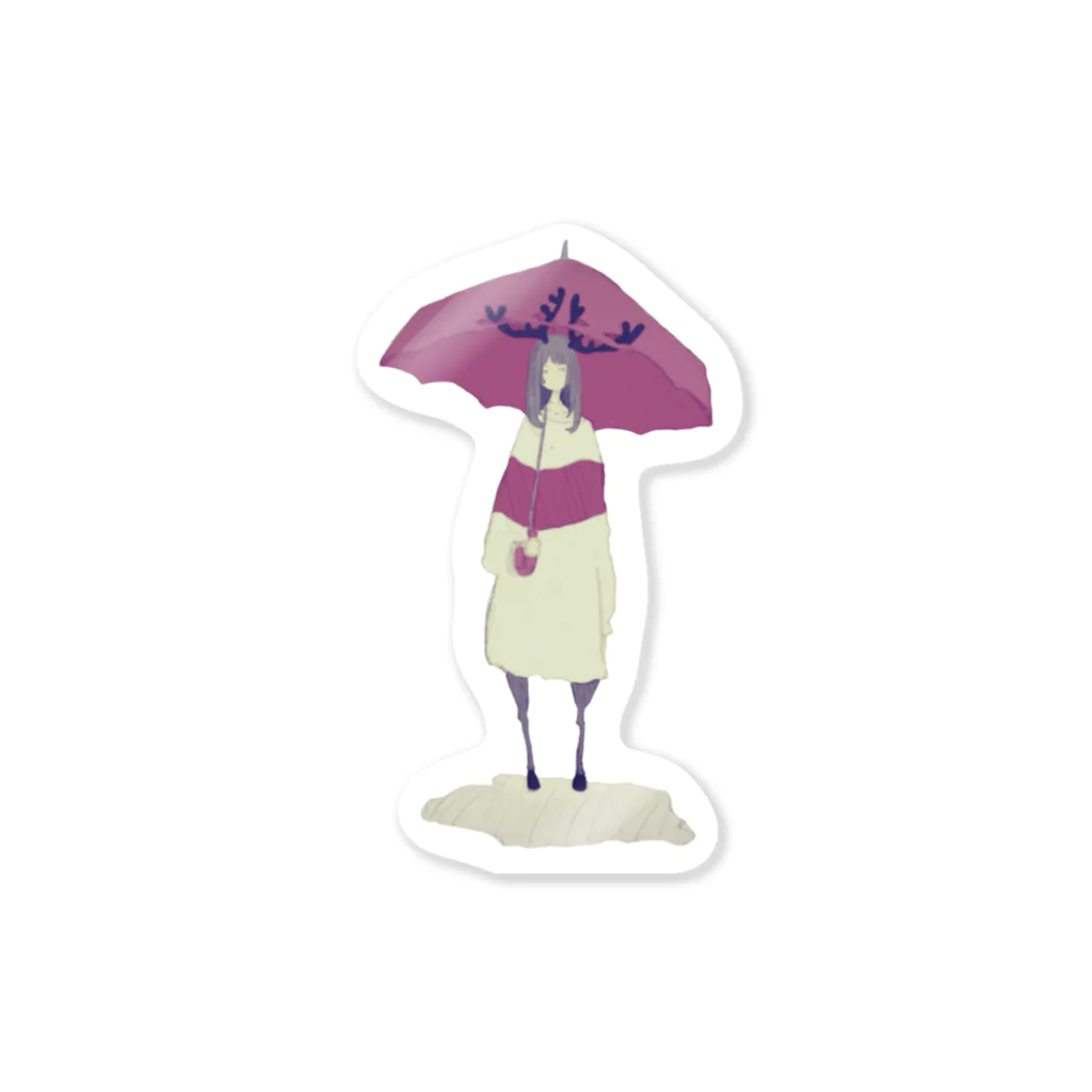 HAIDY's SHOPの雨を待つ鹿少女 Sticker