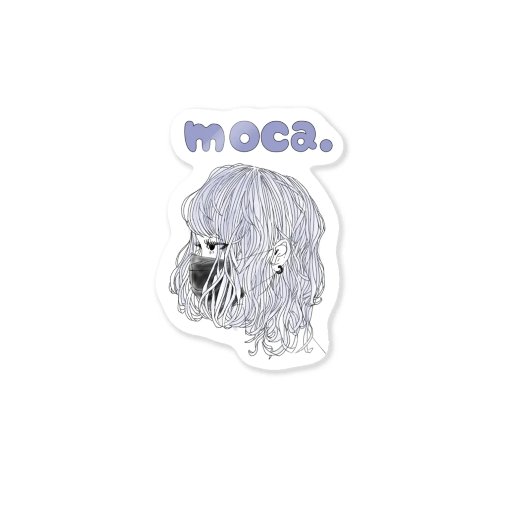 mk2のmoca.横顔美人 poplogo背景透過 Sticker