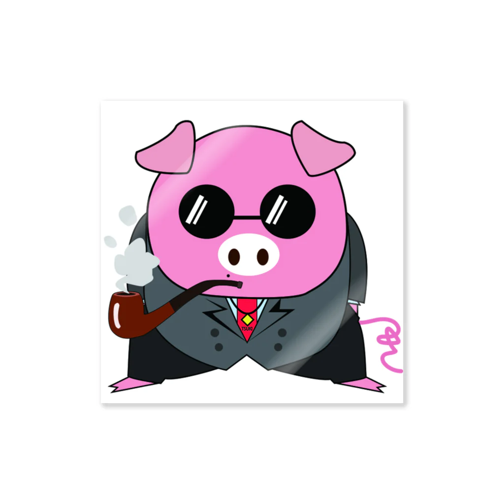 養豚場 月美豚【ルナヴィトン】のツキブタヤクザ Sticker