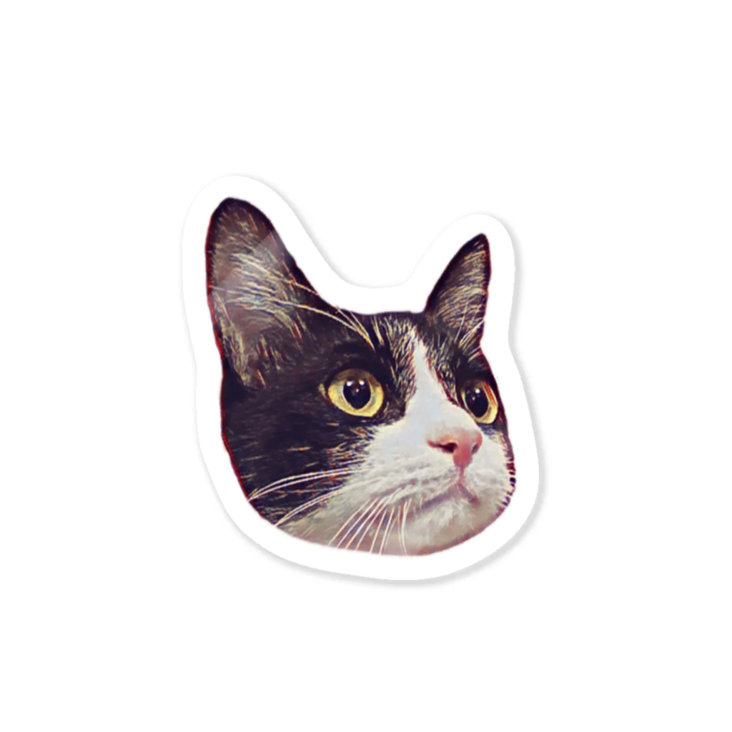 yurinseiのハチワレ猫の静ちゃん Sticker