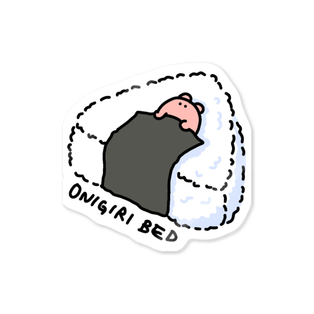 サメとメンダコ[namelessmm2]のONIGIRI BED とメンダコ Sticker