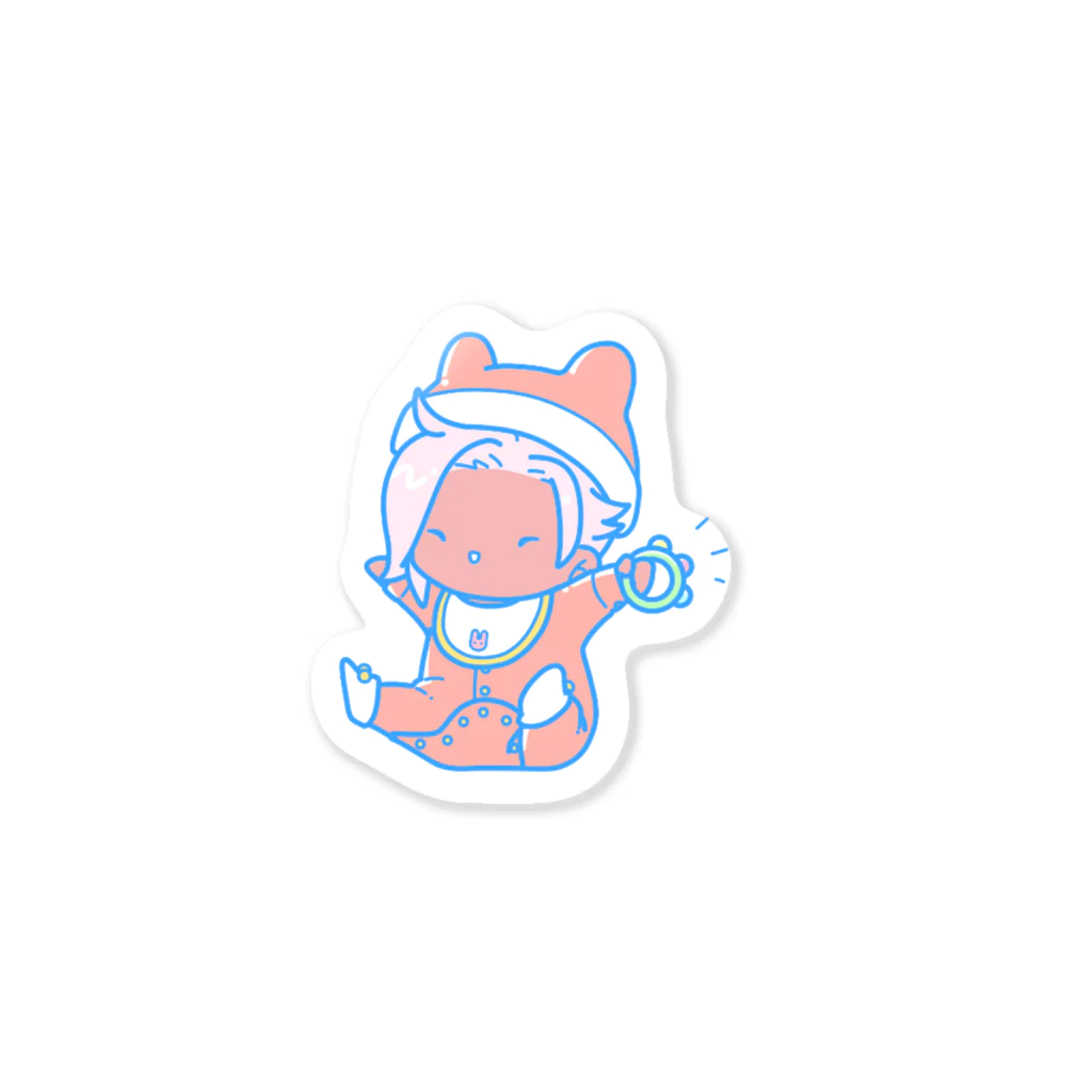 ブラーブラー トーキョー Suzuri店のディタステッカー(あかちゃん) Sticker