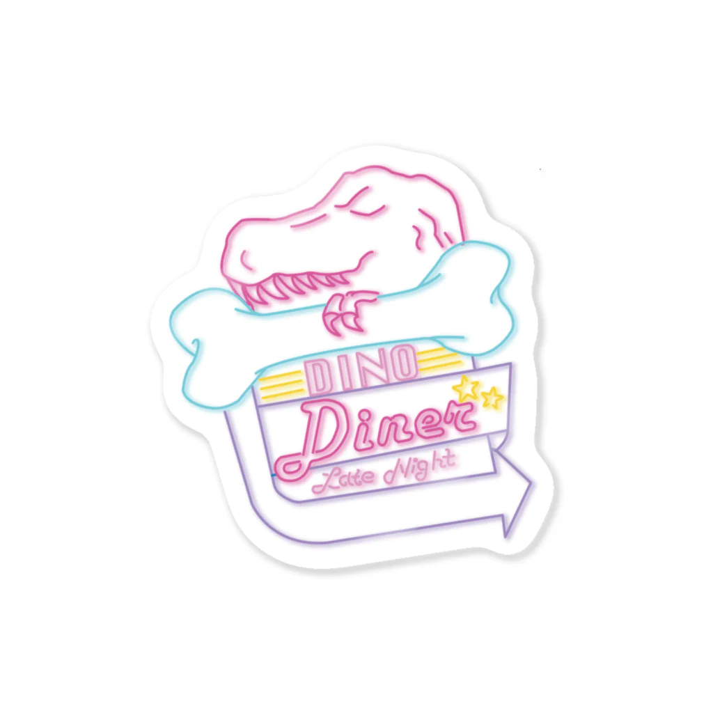 Dino World🦕🌙のNEON DINO DINER Sticker