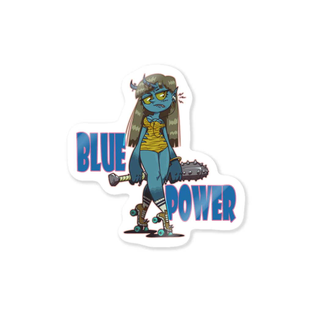 nidan-illustrationの“BLUE POWER” ステッカー