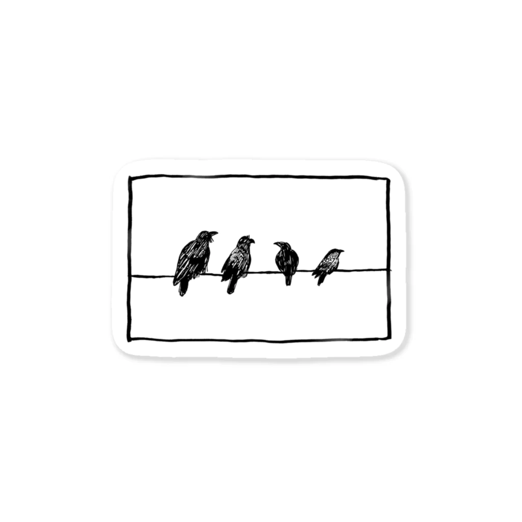 yawarakanezumiの４羽のカラス Sticker