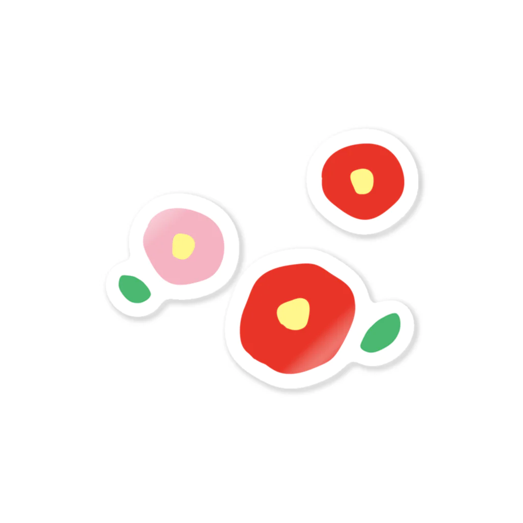 kozukuzukzの椿（赤/白/ピンク） Sticker
