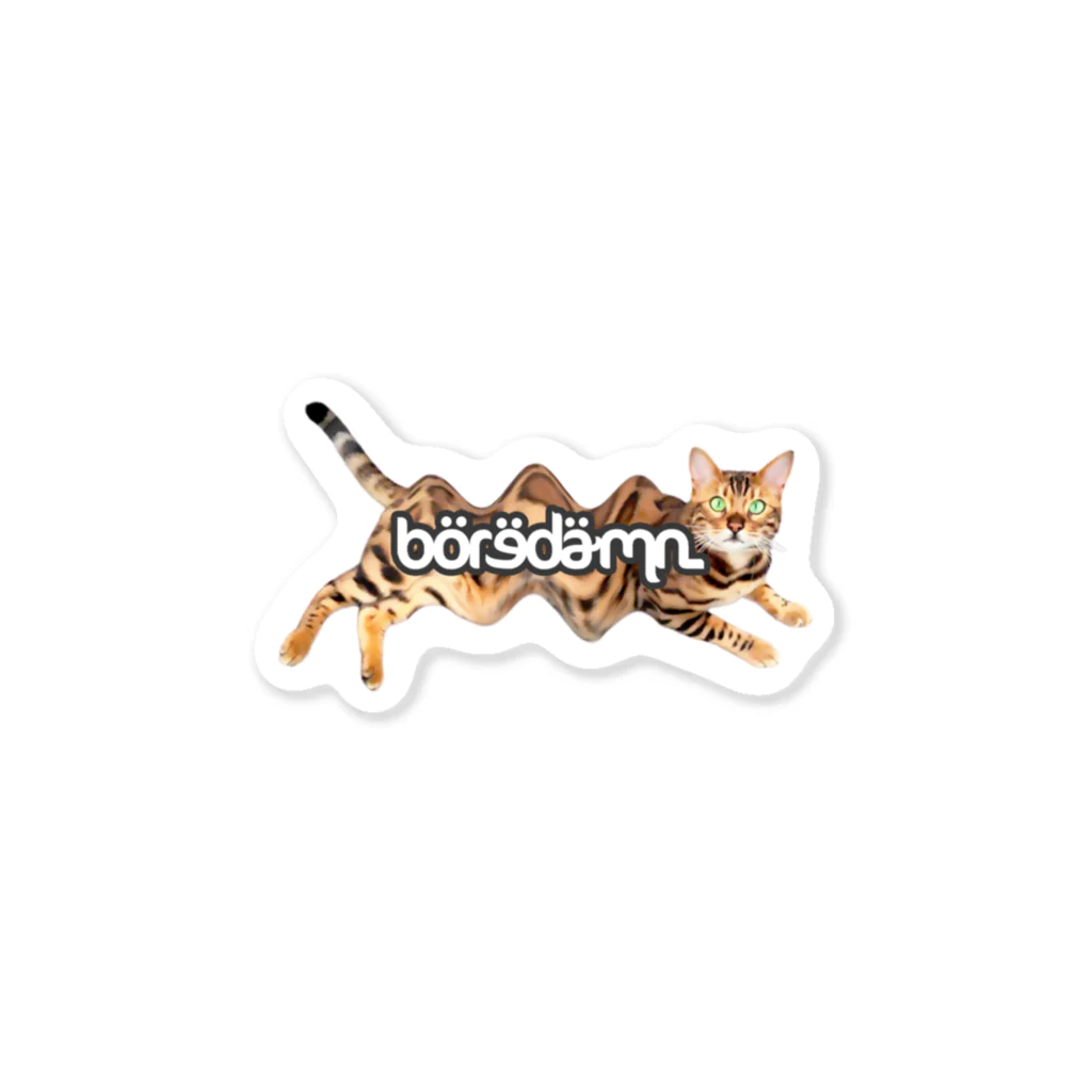 BOREDAMNのwavy tabby sticker ステッカー