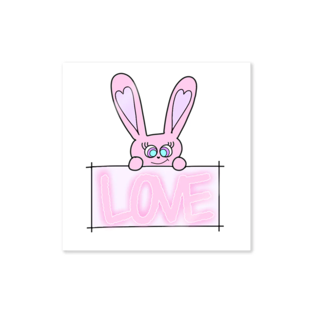 Harukaworldのうさぎで伝える LOVE ステッカー Sticker