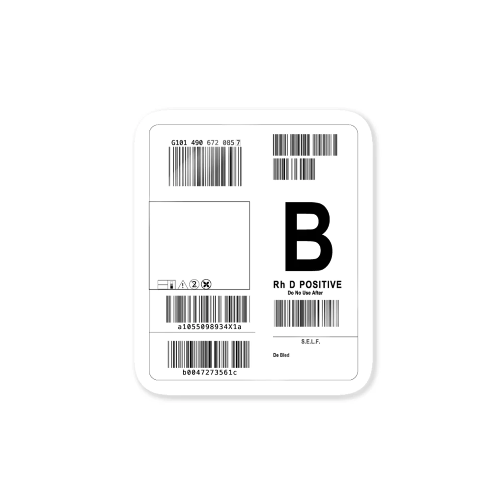 Hinoeの輸血パックステッカー1　type B Sticker