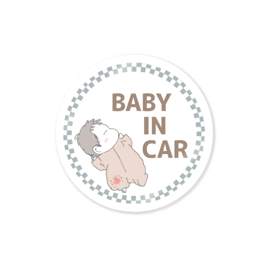 momomo_omiのbaby in car Sticker