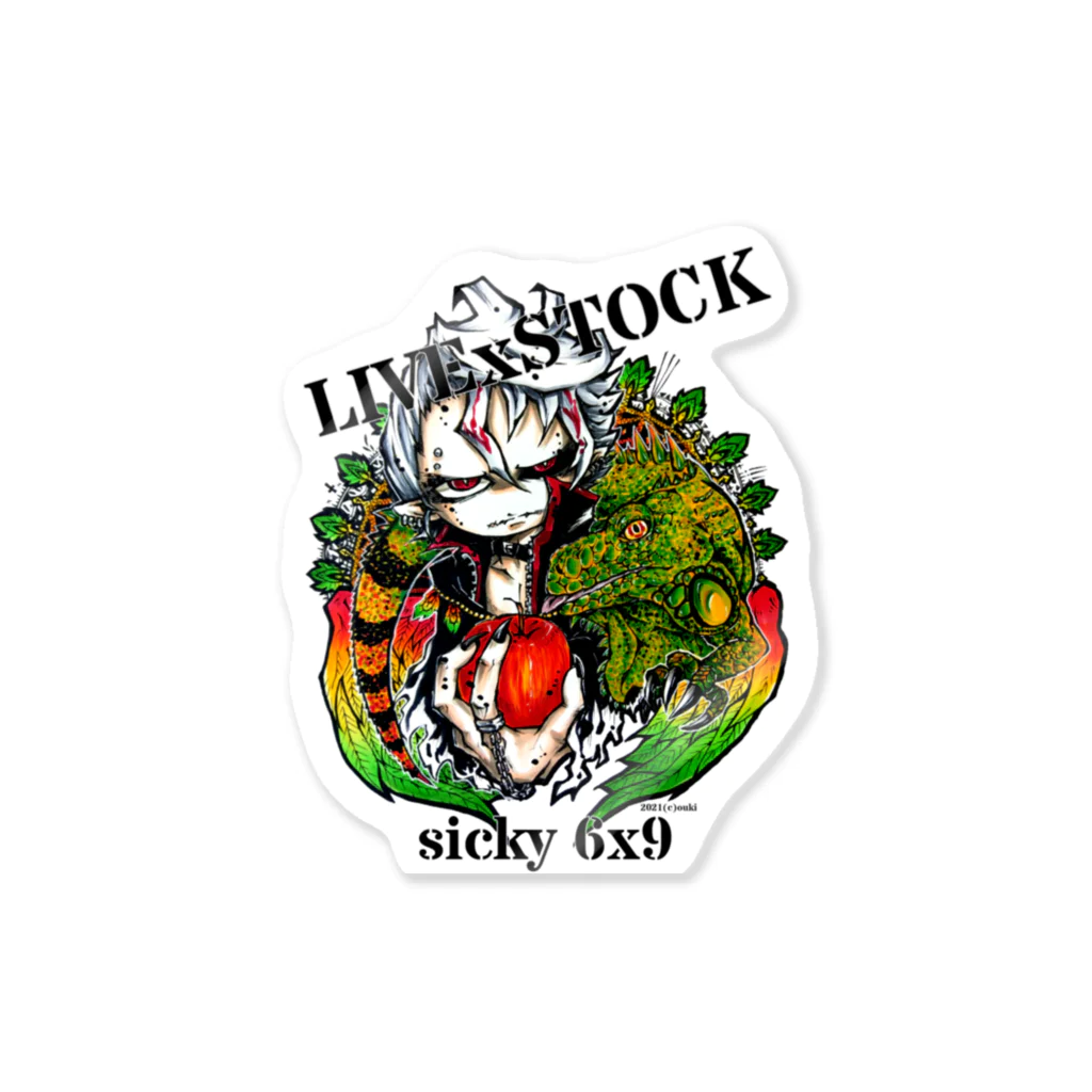 櫻鬼ユエ【sicky 6×9 】のLIVExSTOCK dagger  Sticker