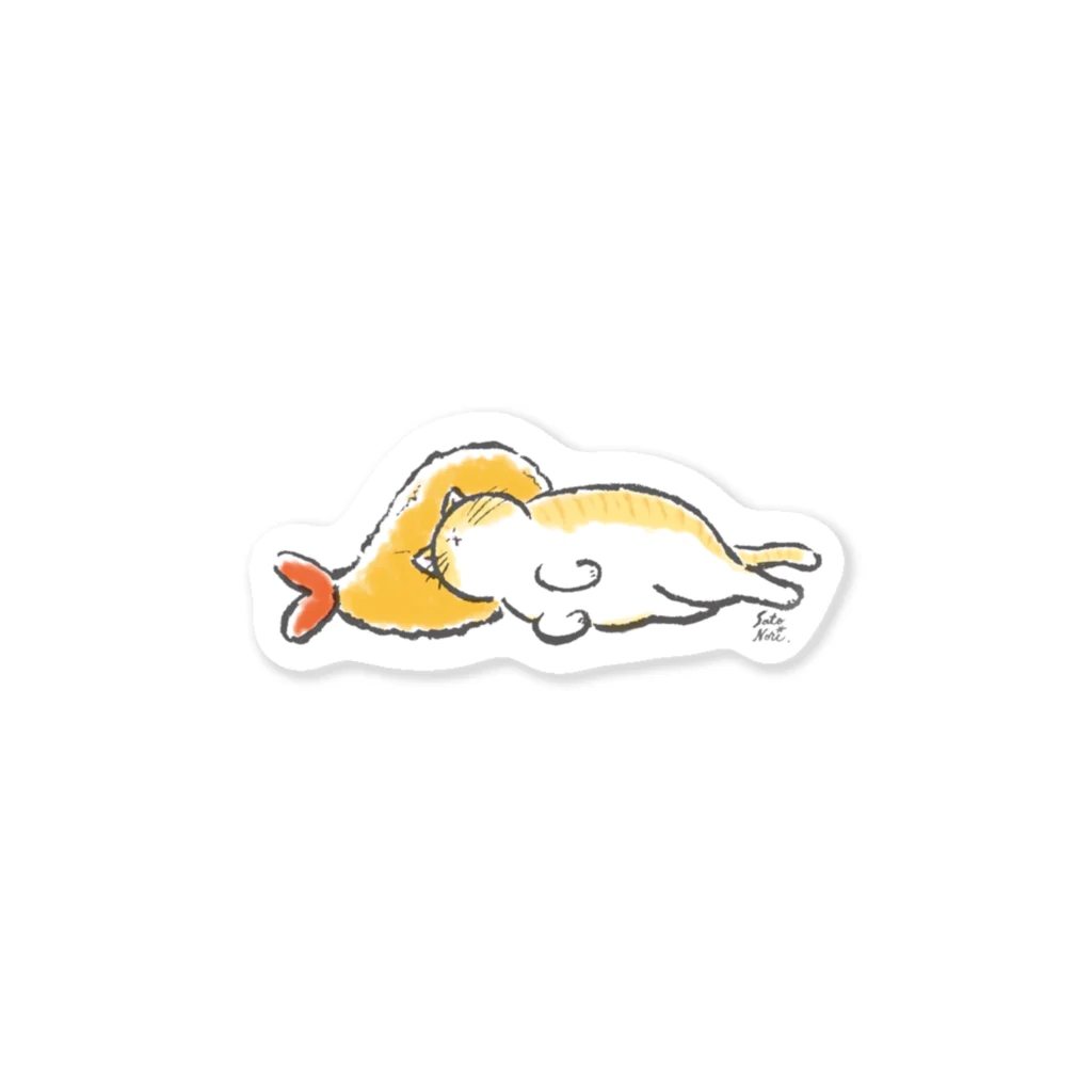 サトウノリコ*のピスピスゆーて寝るネコ【茶白】 Sticker