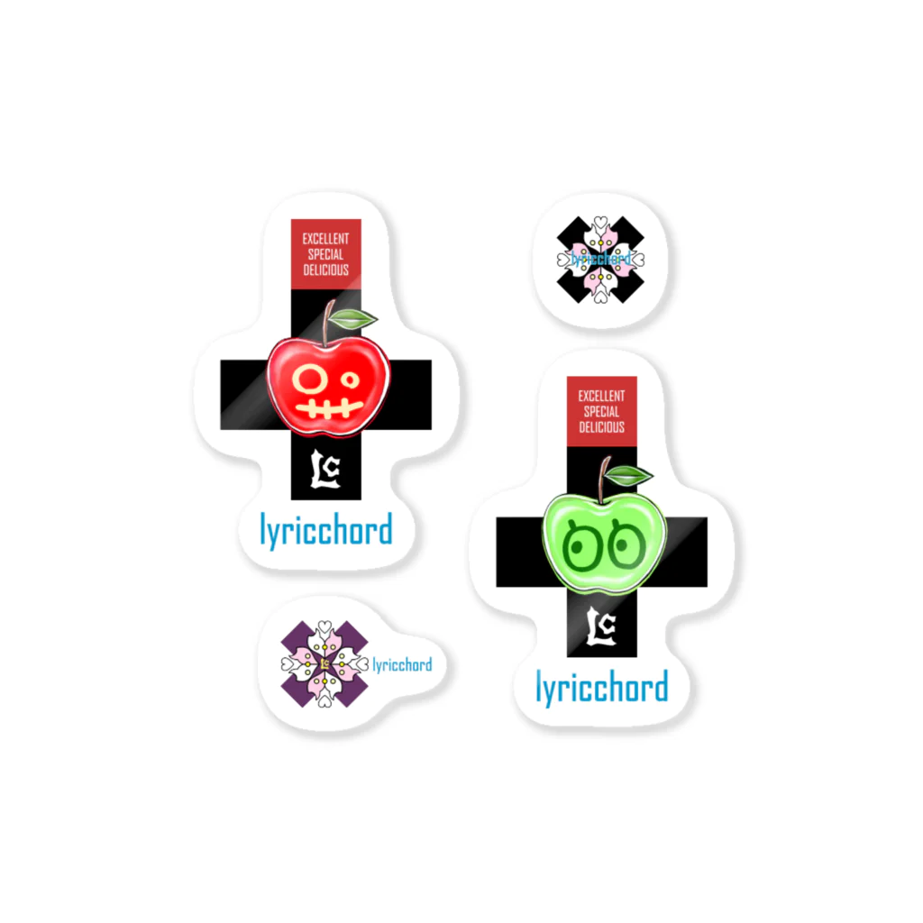 ERIKOERIN ART SHOPの絵りんごエキスをplusせよ☆／RED＋GREEN×桜 ステッカー