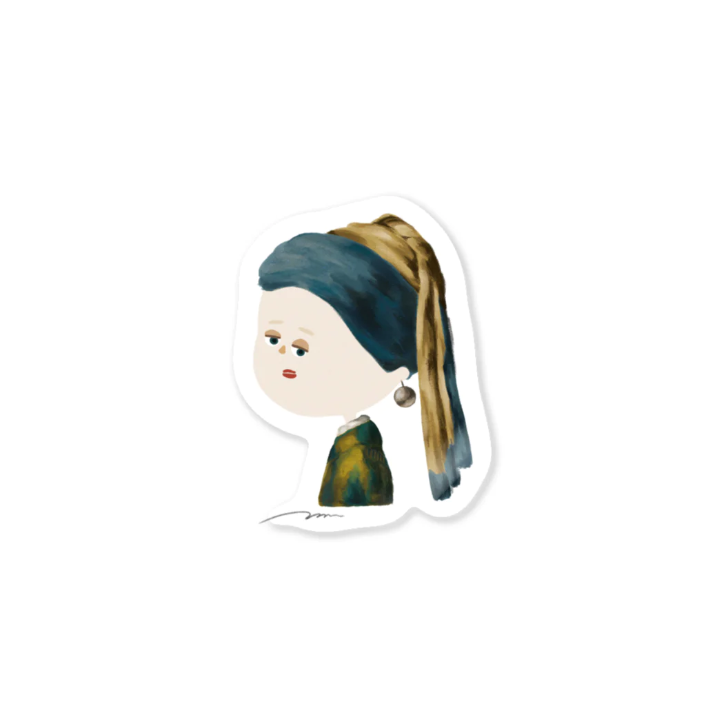mmmmの真珠の耳飾りの少女 by mmmm Sticker