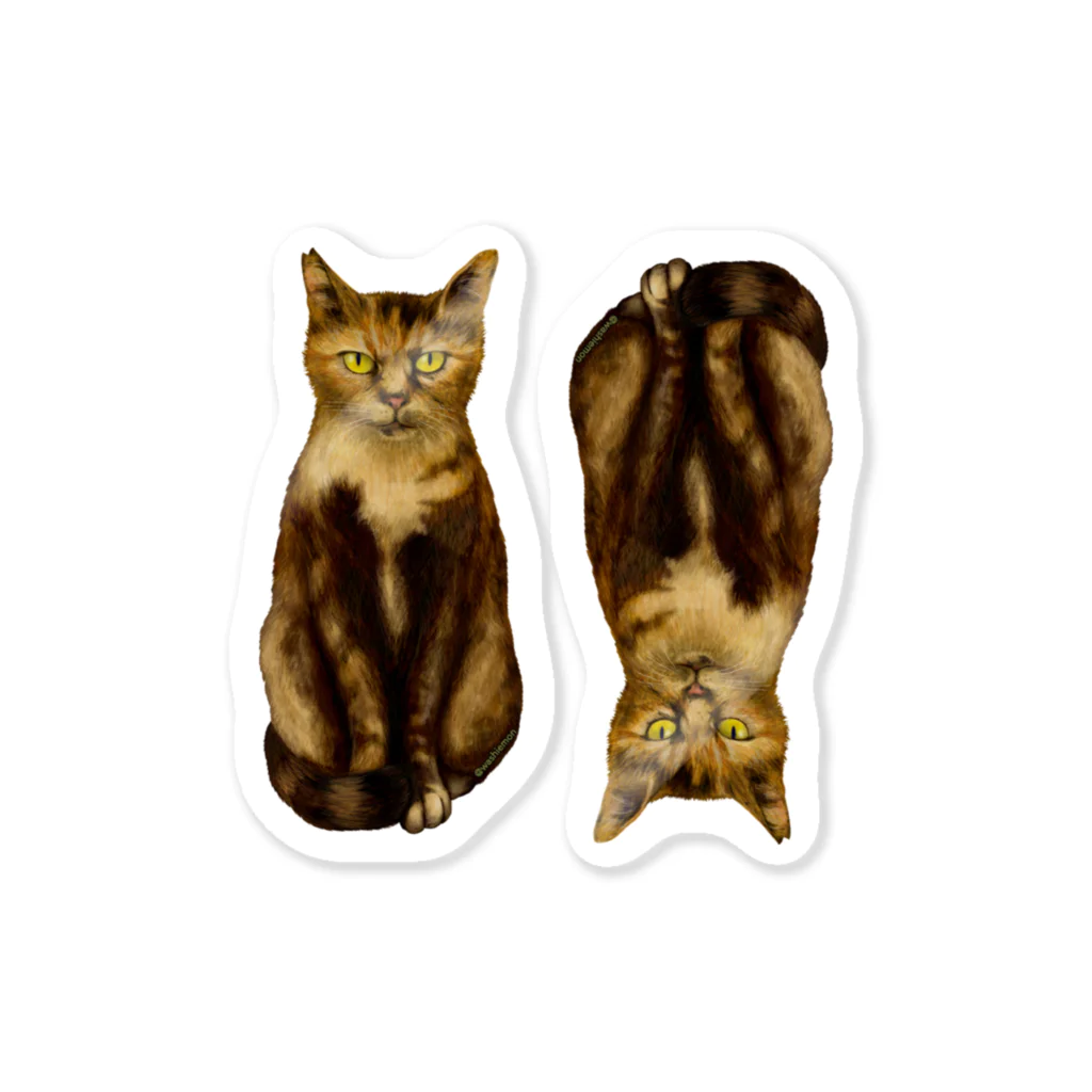 Washiemon and Ai-chan's Shopのサビ地域猫愛ちゃん Sticker