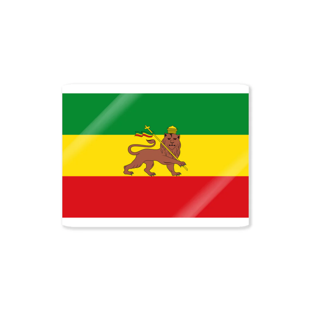 DRIPPEDのRASTAFARI LION FLAG-エチオピア帝国の国旗- Tシャツ Sticker