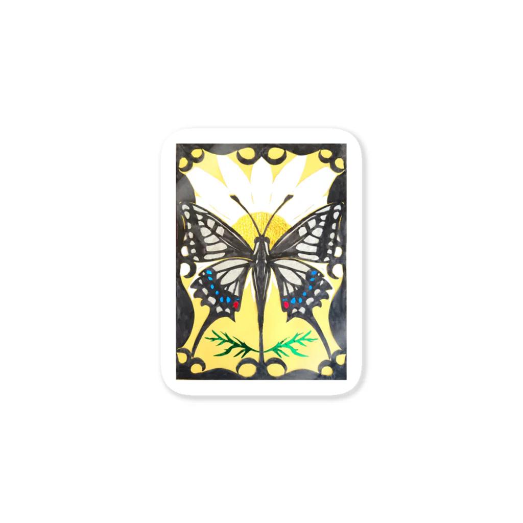 ホームタウンスター　Hometown Star の蝶（切り絵） Butterfly (paper cutout) Sticker