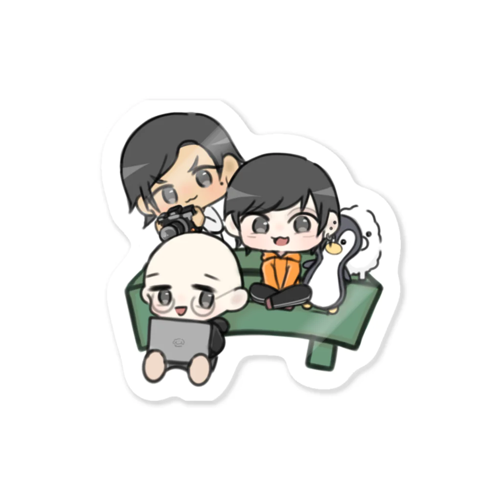 あおの自由帳の仲良し3人組 Sticker