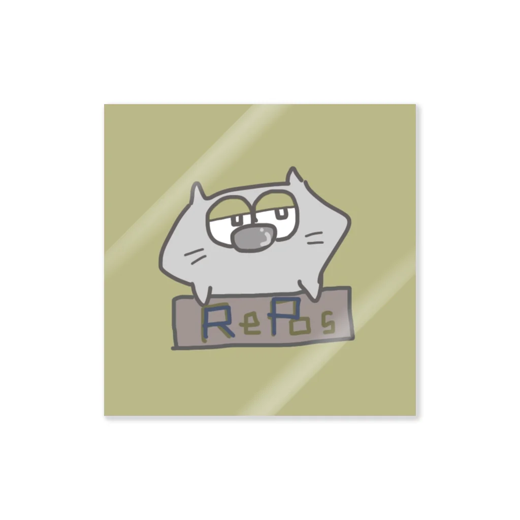 RePoseのるぽねこくん((green ステッカー