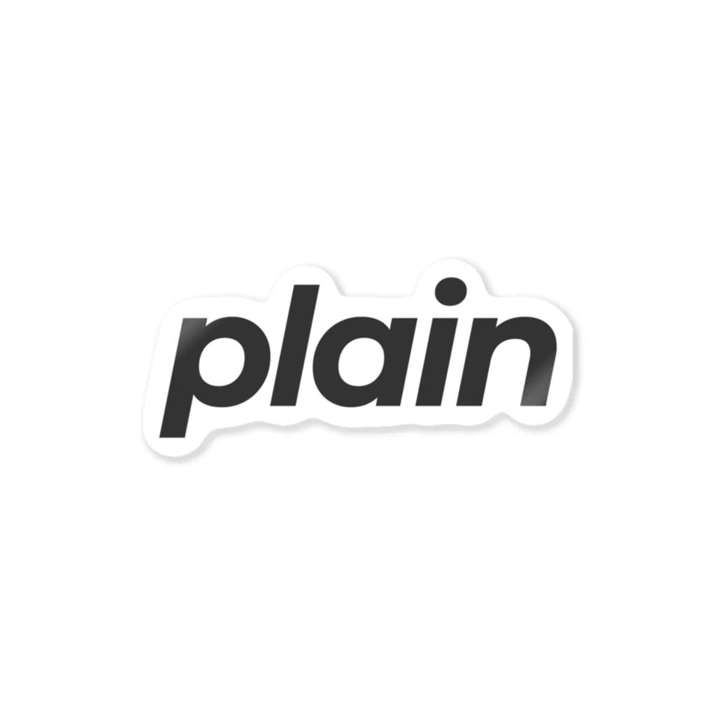 PLAINのplainロゴ ステッカー