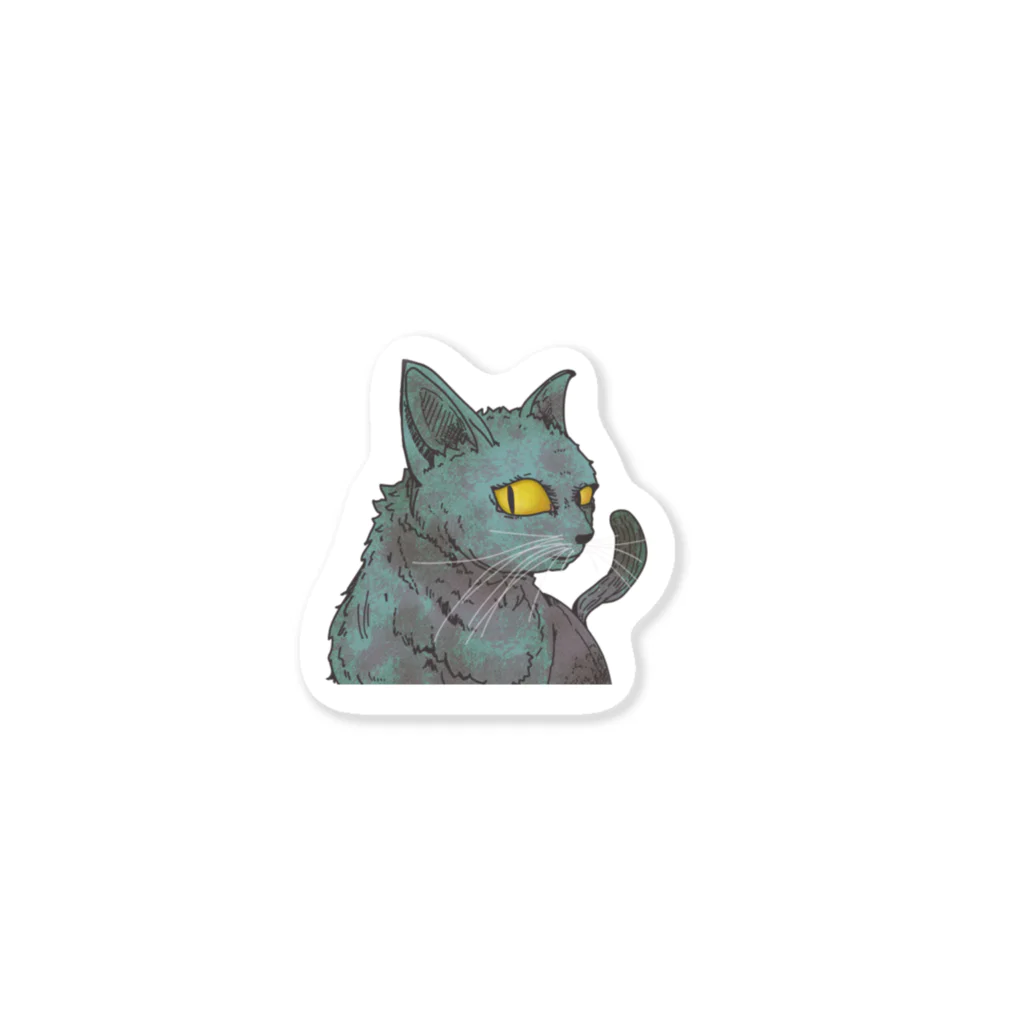 路st.の【路st.】路地裏に潜む猫 Sticker