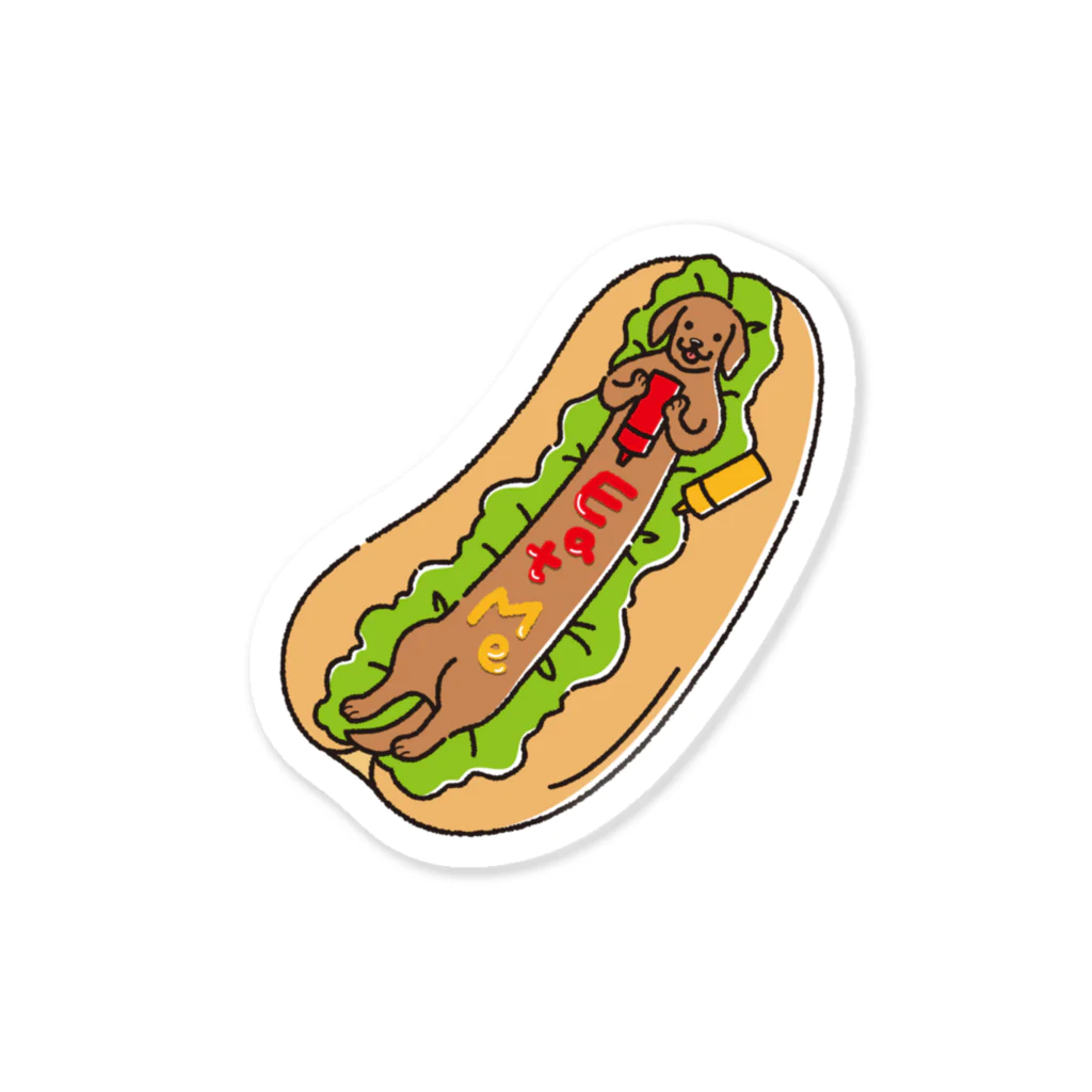 モコジョグラフィックのホットドッグはいかが？ Sticker