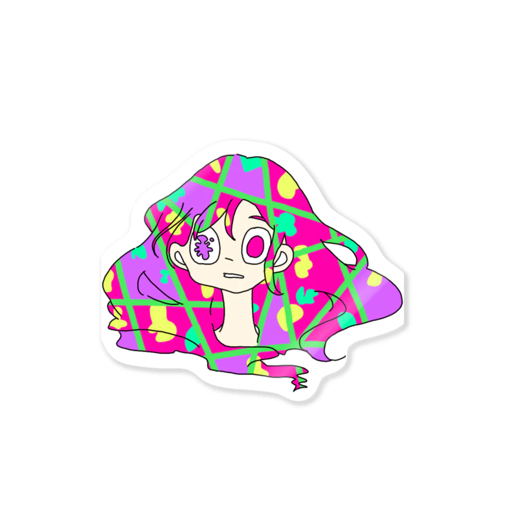 ぼくかえるのカラフル女の子 Sticker